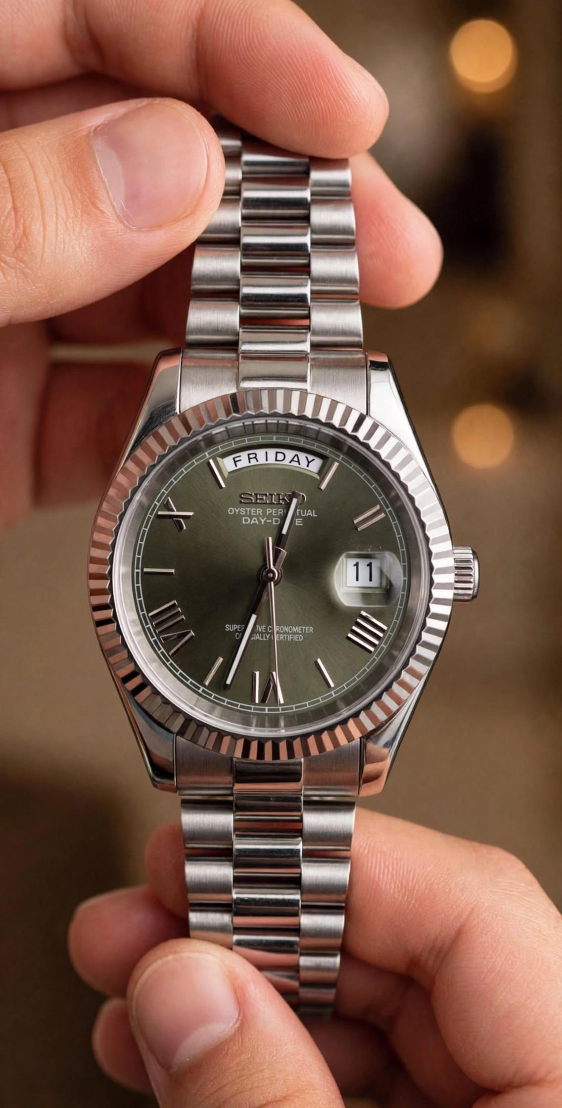 Seiko Day Date Olive Green 40mm - Presidental